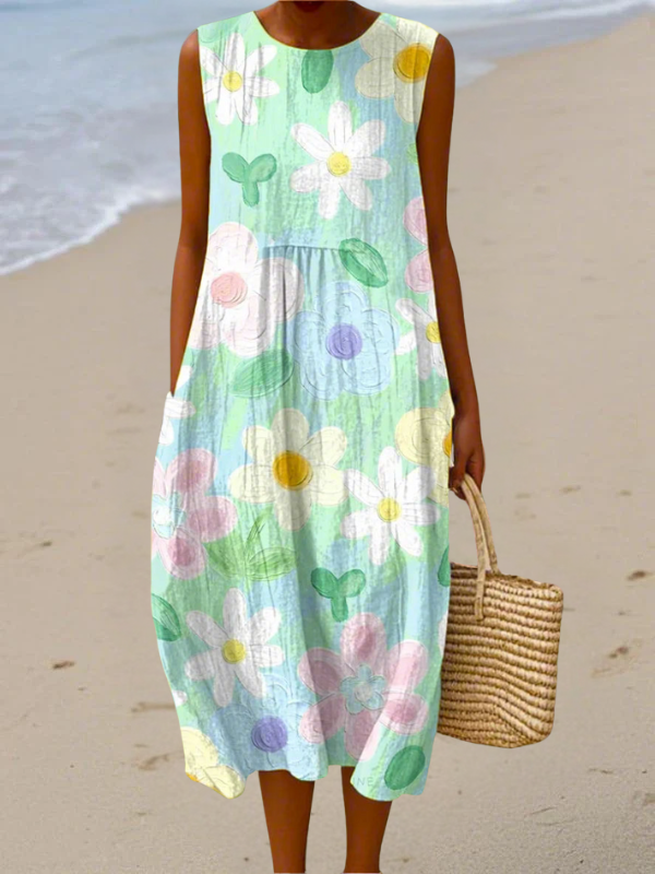 Ella | Pastel Blossom Midi Dress