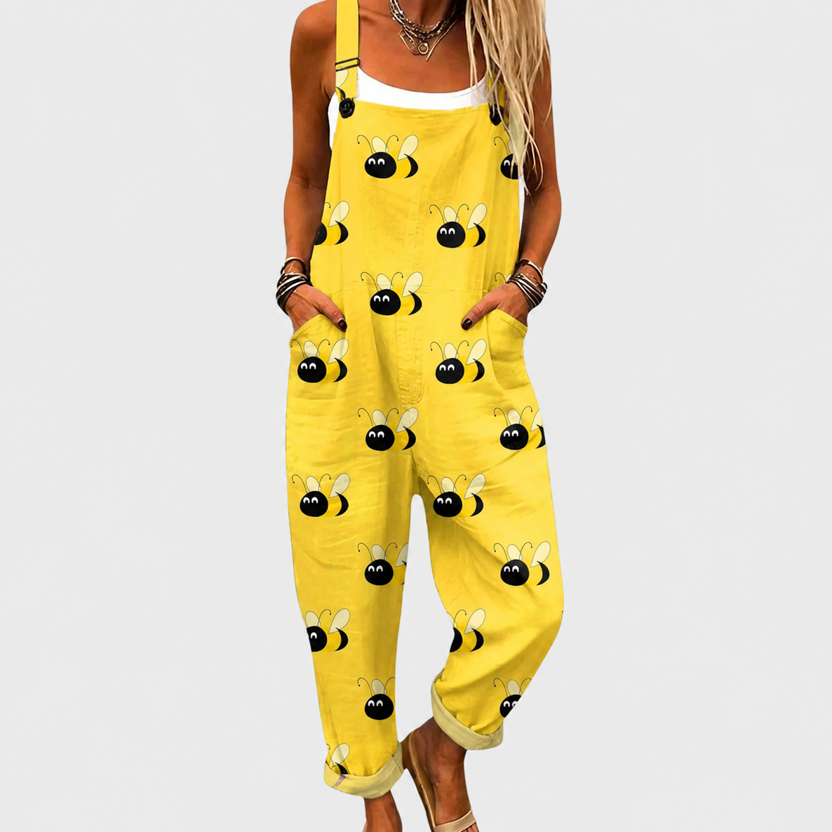 Comfortable Printed Overalls