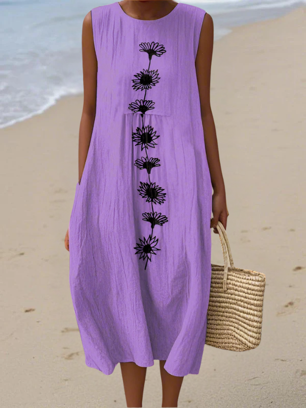 Mia | Violet Bloom Midi Dress