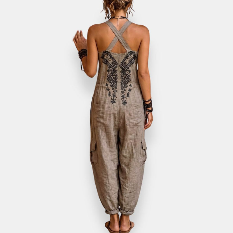 Maria Teresa | Embroidered Boho Jumpsuit