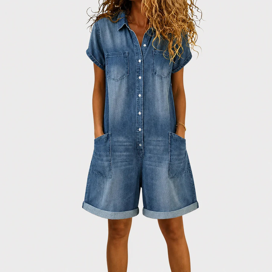 Inés Relaxed and Comfortable Denim Jumpsuit