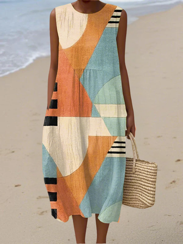 Ava | Geometric Midi Dress