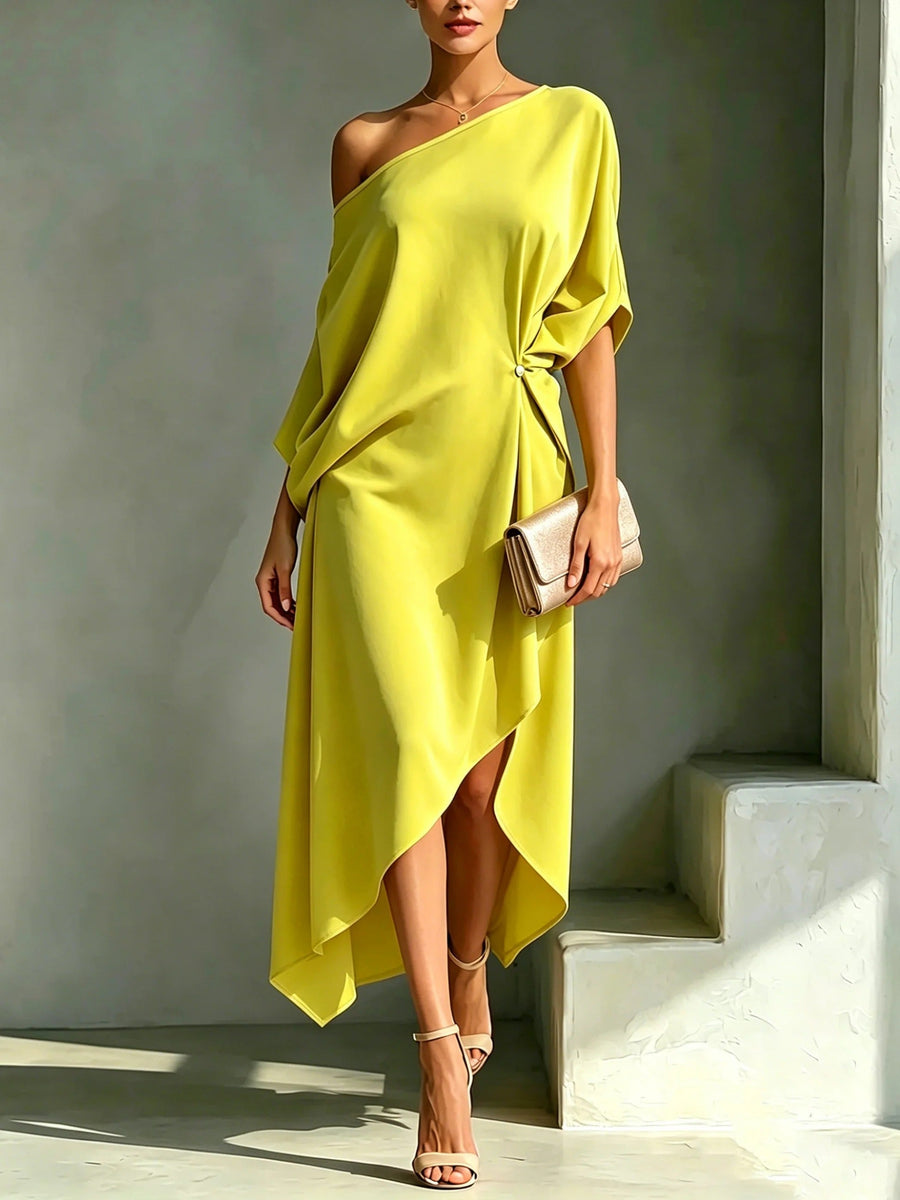 HARLOW |  Maxi Dress with Asymmetric Hem for Elegant Evenings