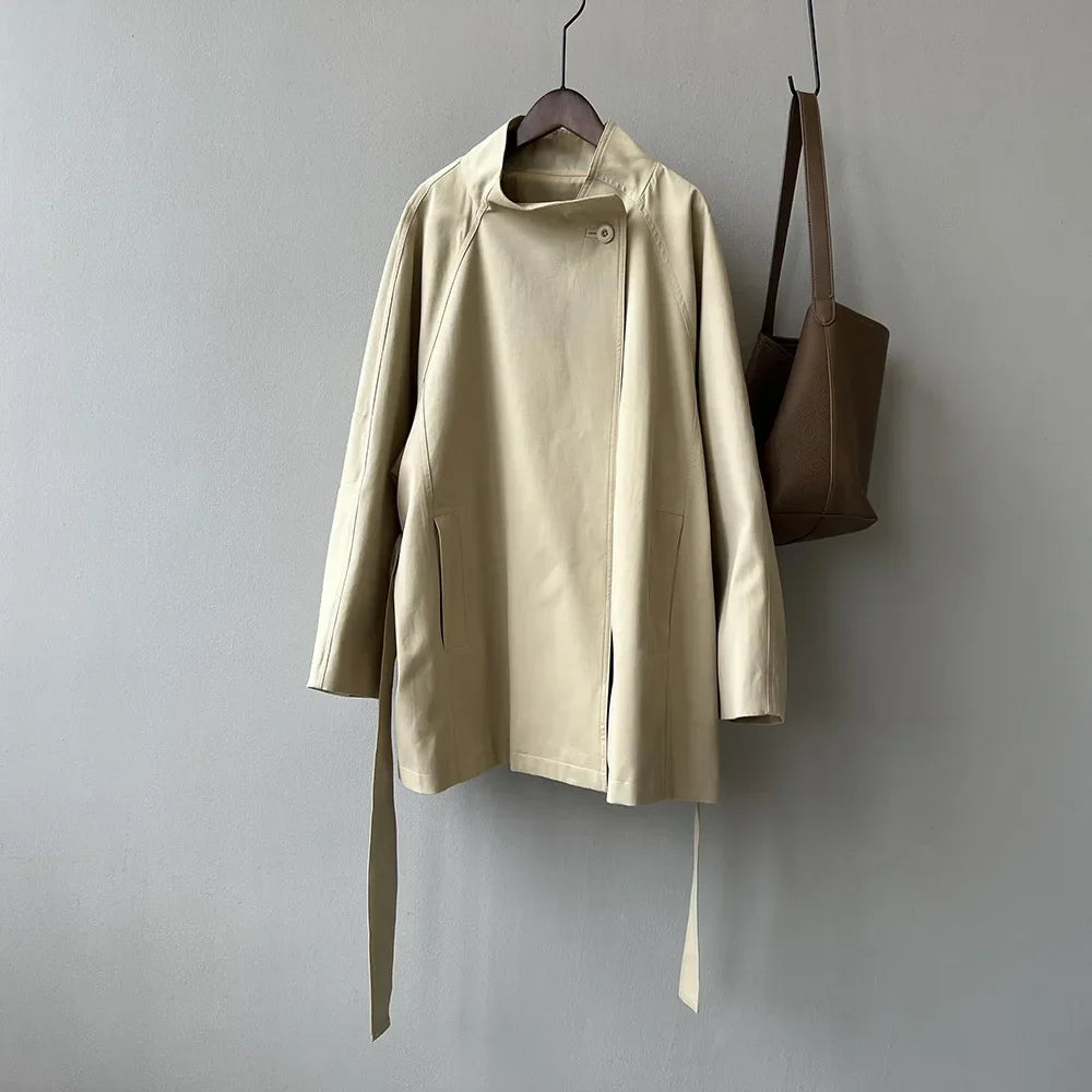 Women's Stand Collar Trench Coat