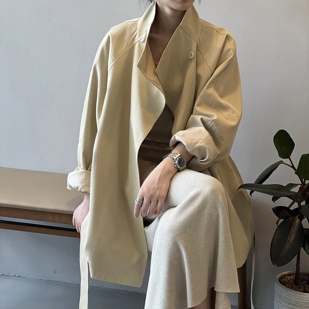 Women's Stand Collar Trench Coat