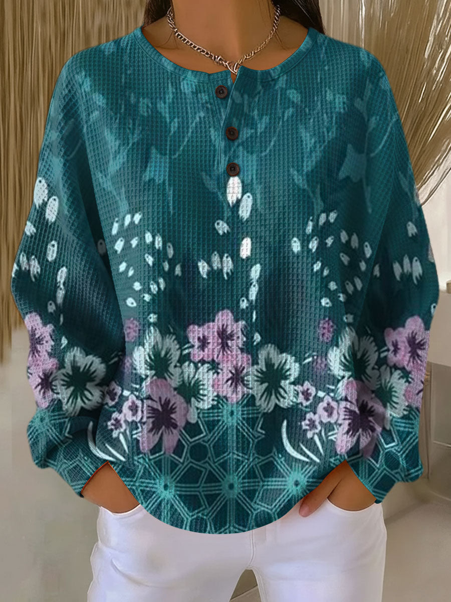 Donna | Floral Waffle-Knit Jumper
