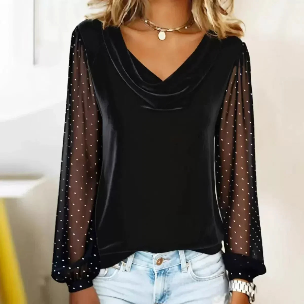 Mara - Elegant Drape Blouse