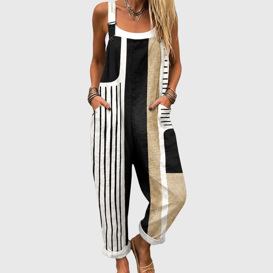 Modern Patchwork Comfort Overalls