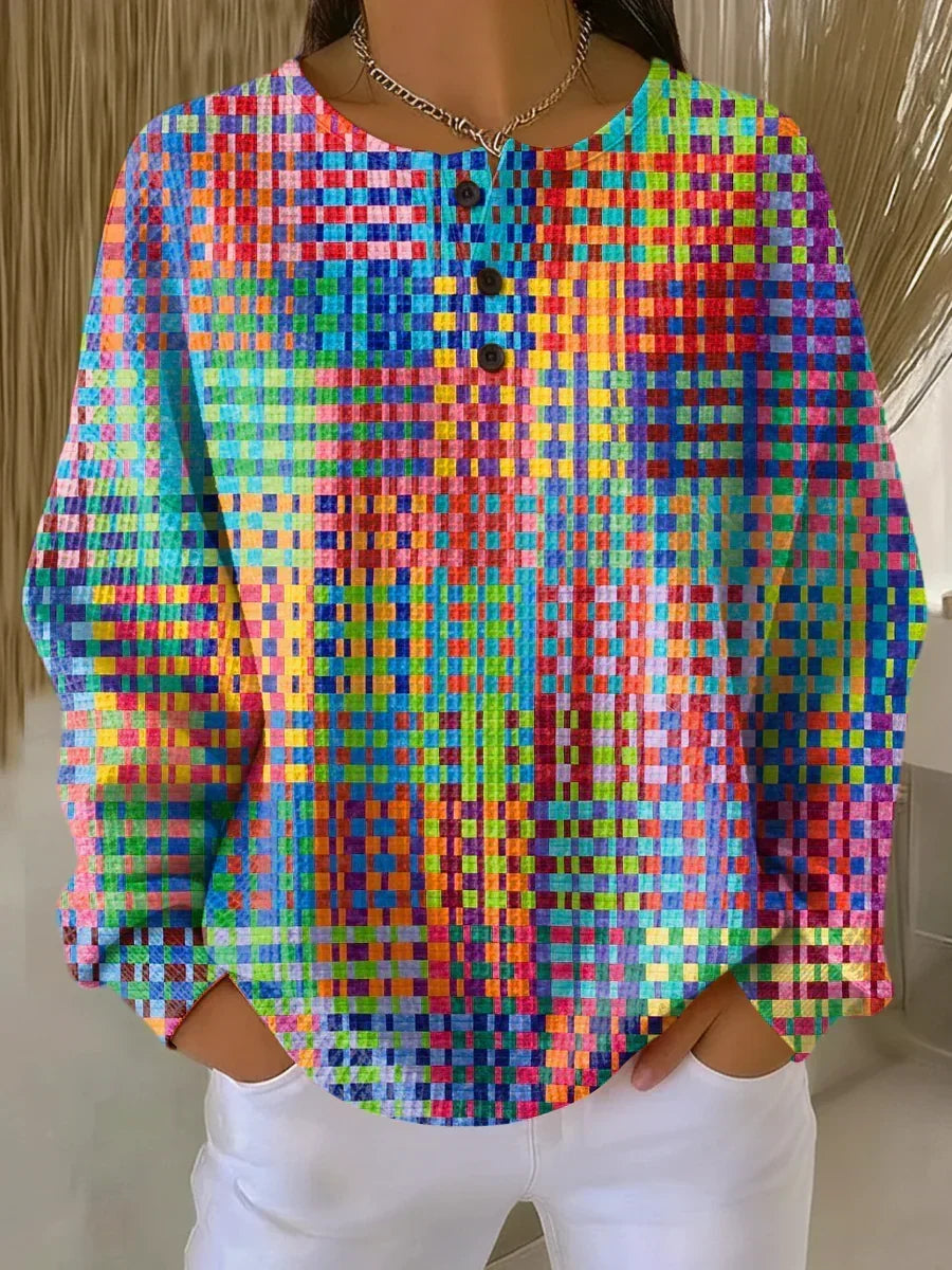 Gwendolyn | Checkered Button Jumper
