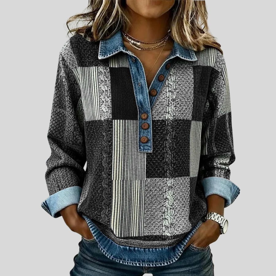 Meridell™ | Colour Block Print Sweatshirt