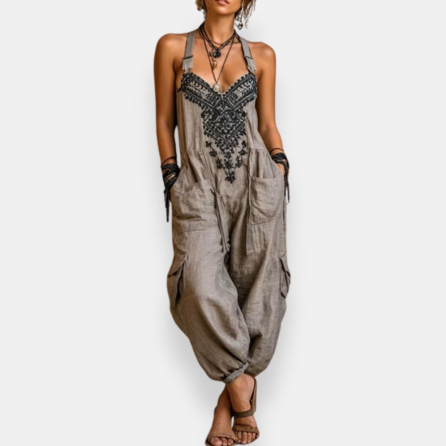 Maria Teresa | Embroidered Boho Jumpsuit
