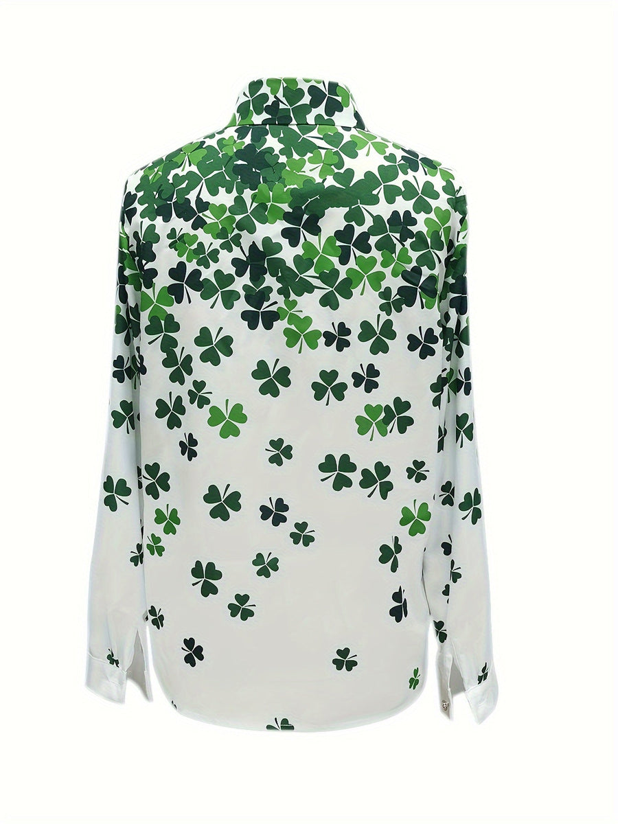 Ayla - Clover Print Button Shirt