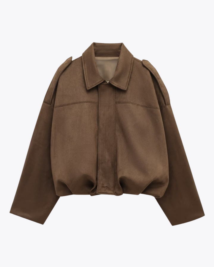 Mette | Suede Bomber Jacket