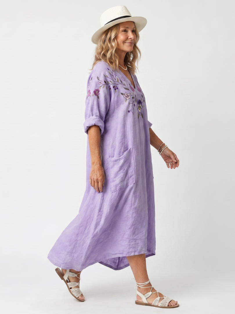 Tavi | Floral Oversized Pocket Midi Dress