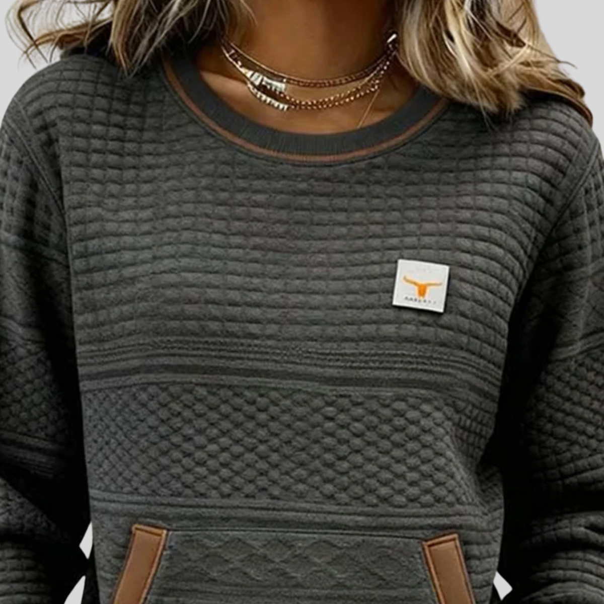 Noelle™ | Crew Neck Colour Block Sweatshirt
