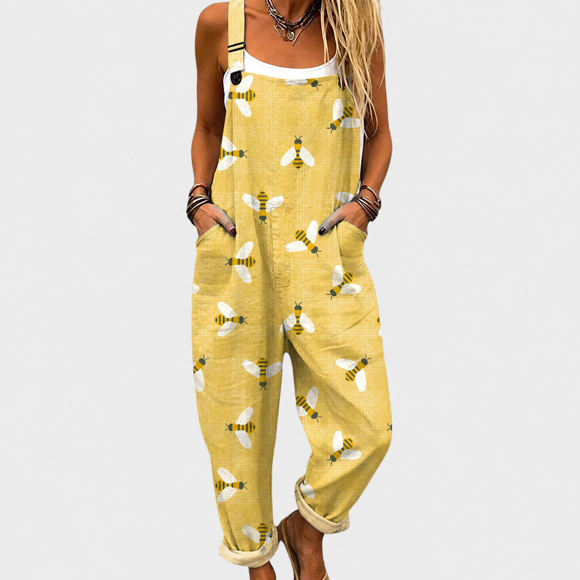 Comfortable Printed Overalls