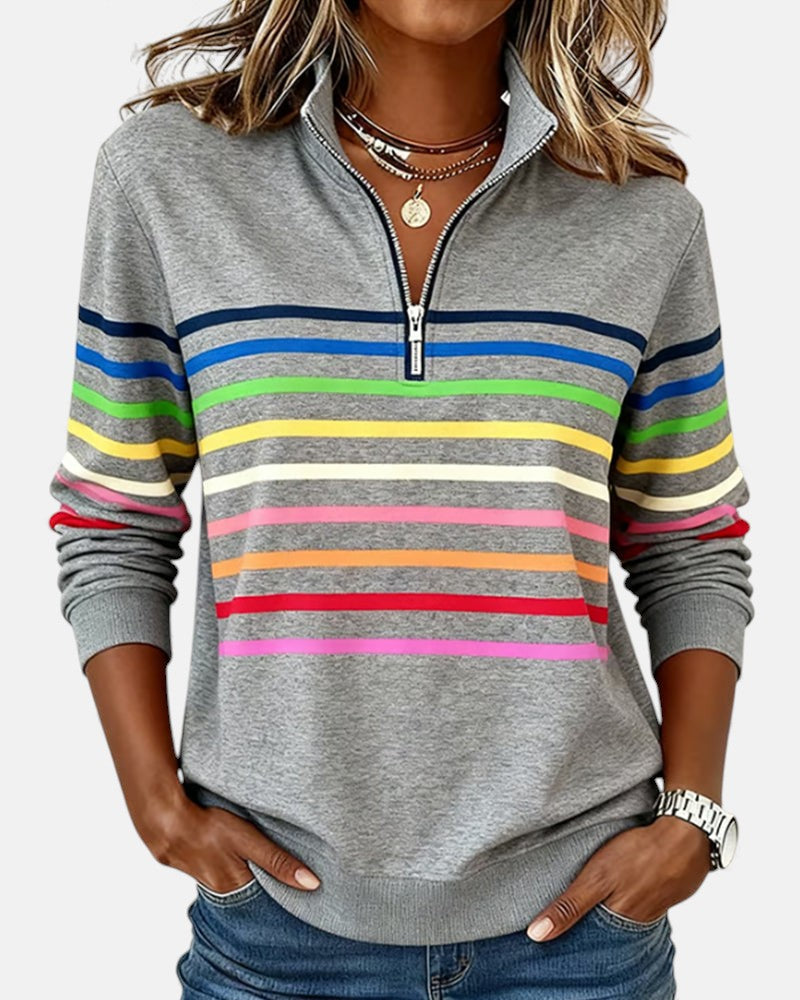 Vienna - Striped Half-Zip Pullover