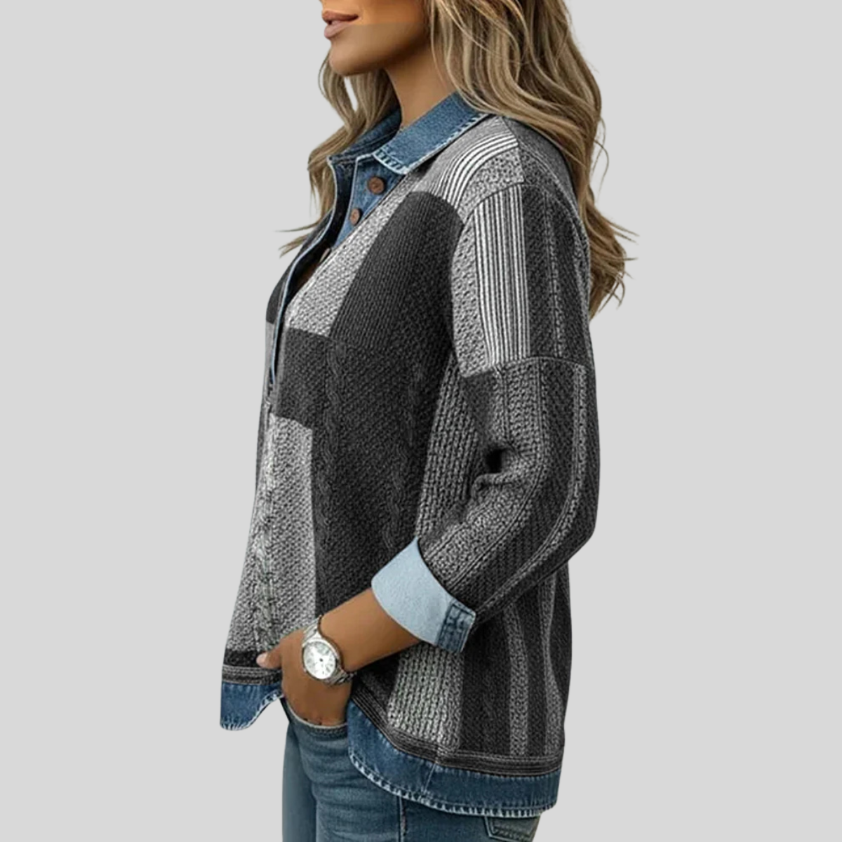 Meridell™ | Colour Block Print Sweatshirt