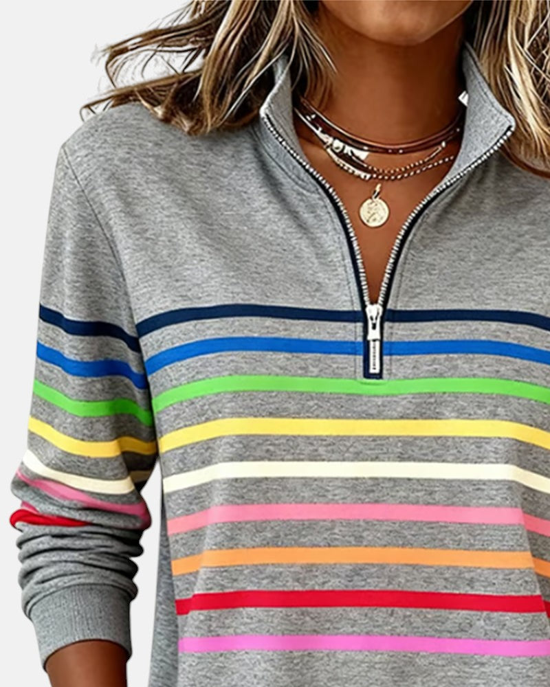 Vienna - Striped Half-Zip Pullover