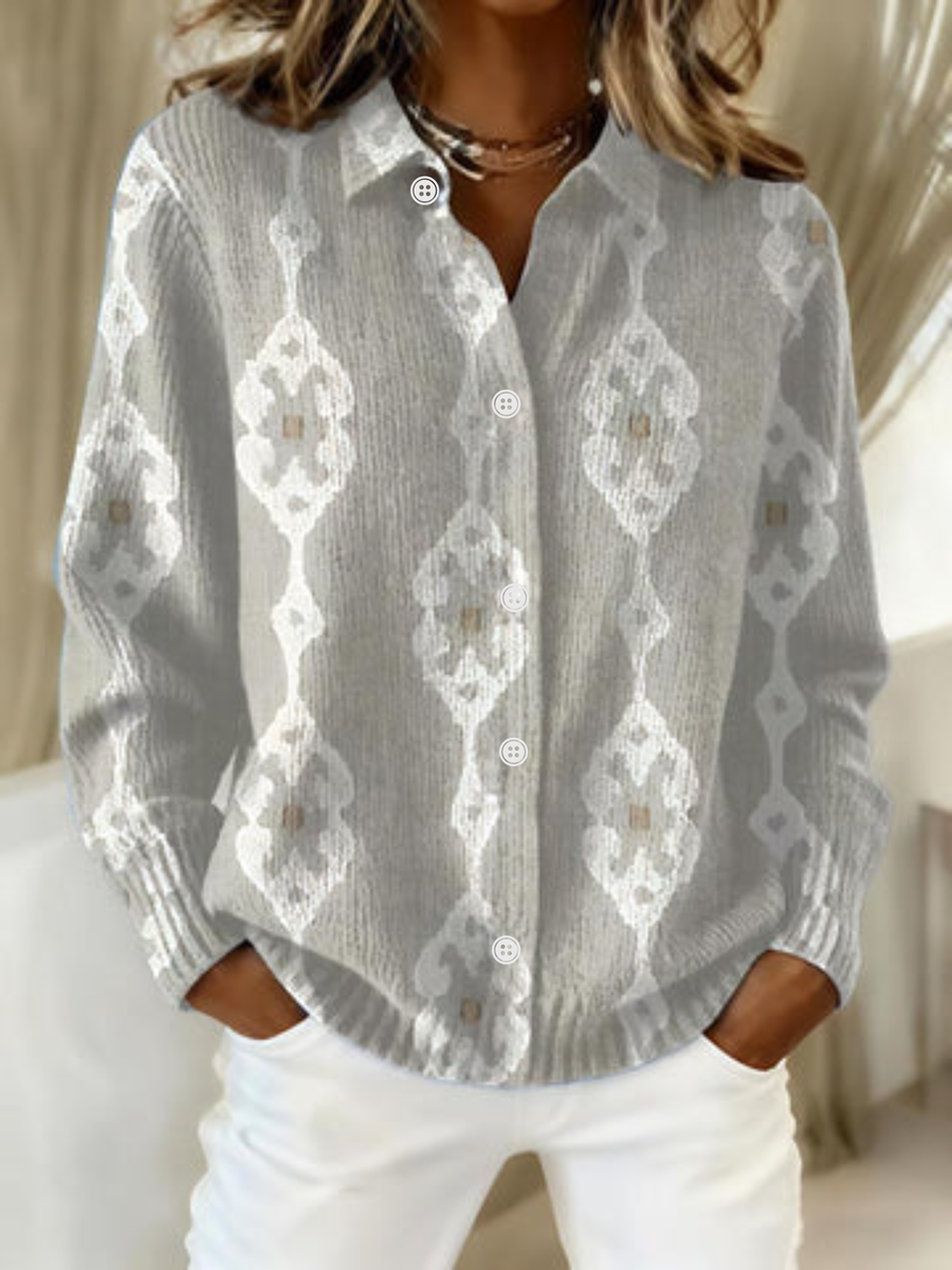 Renee | Knit Cardigan Diamond Pattern