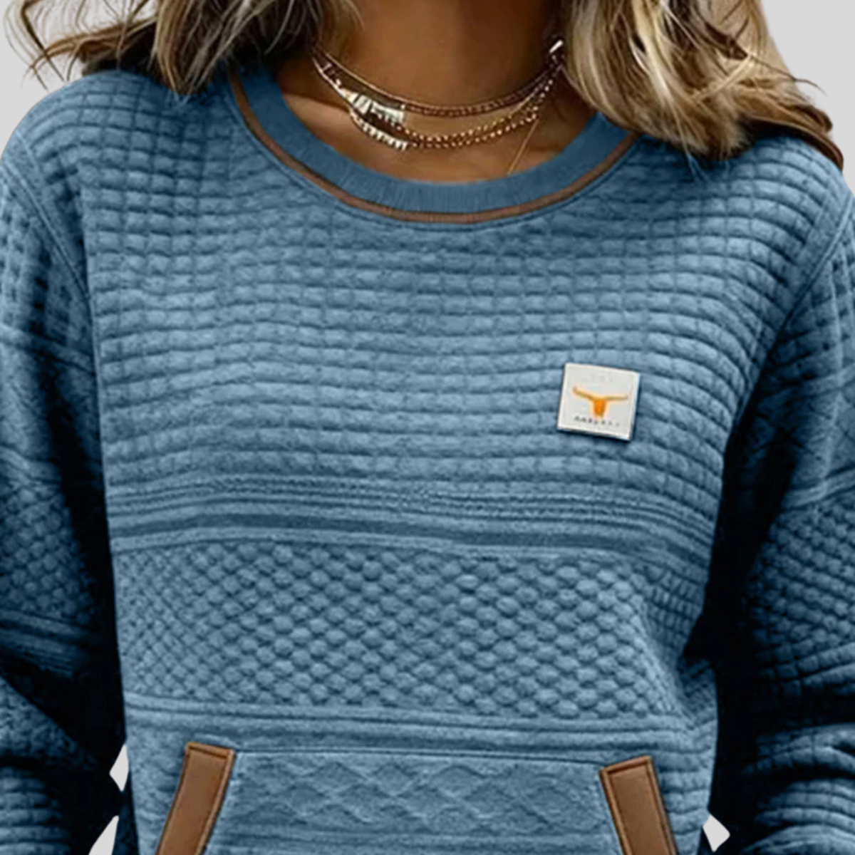 Noelle™ | Crew Neck Colour Block Sweatshirt