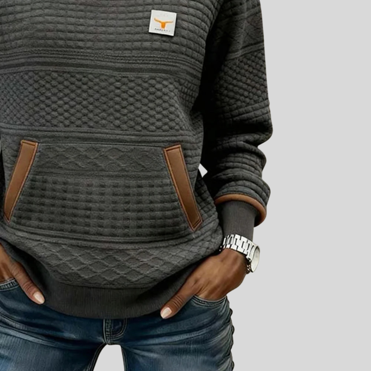 Noelle™ | Crew Neck Colour Block Sweatshirt