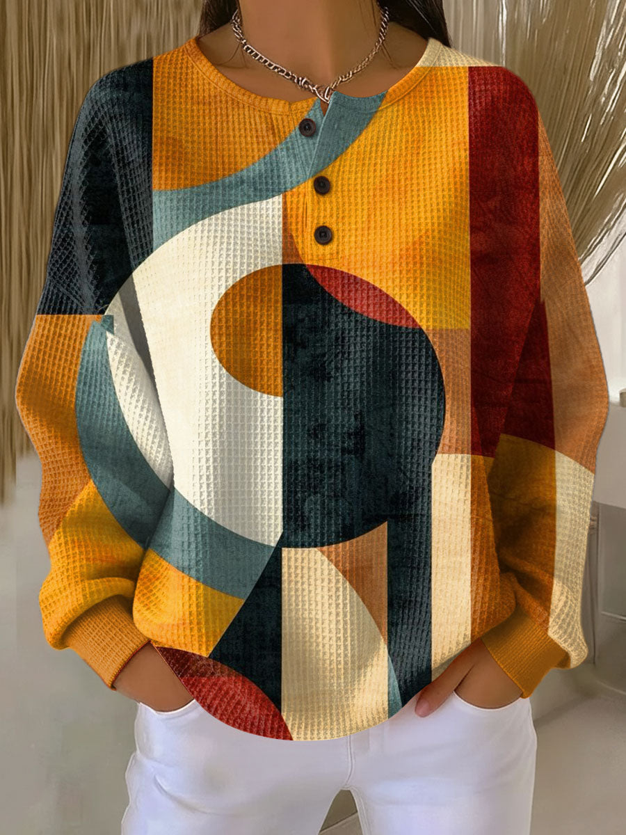 Margaret | Waffle-Textured Geometric Jumper