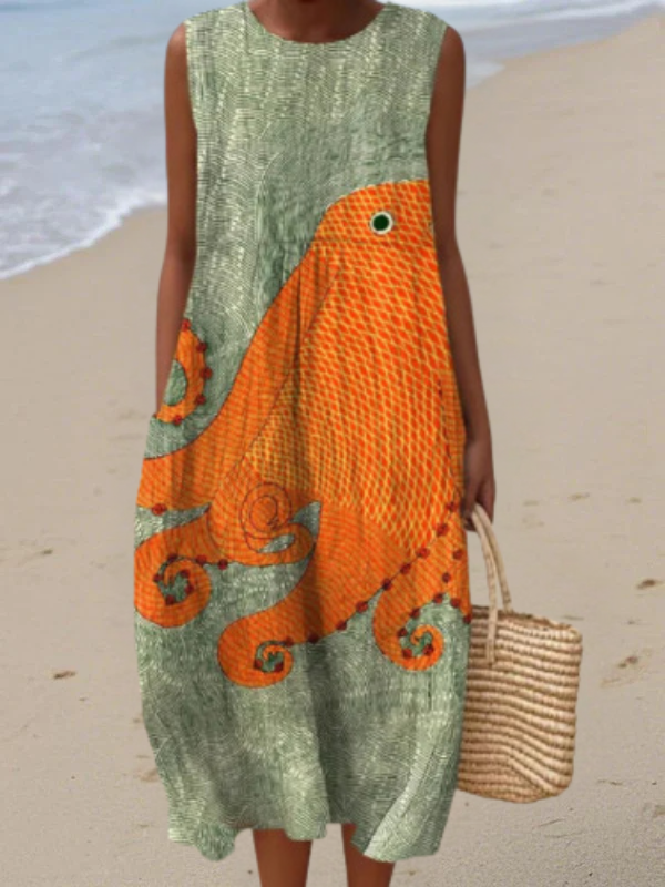 Jane | Oceanic Midi Dress