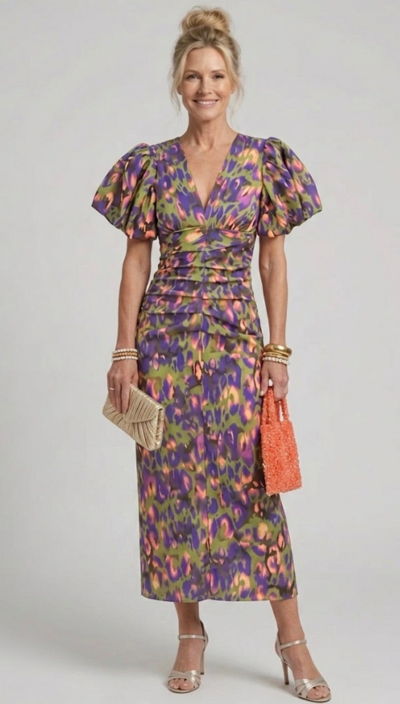 Scott & Allison™|Dress with Puff Sleeves