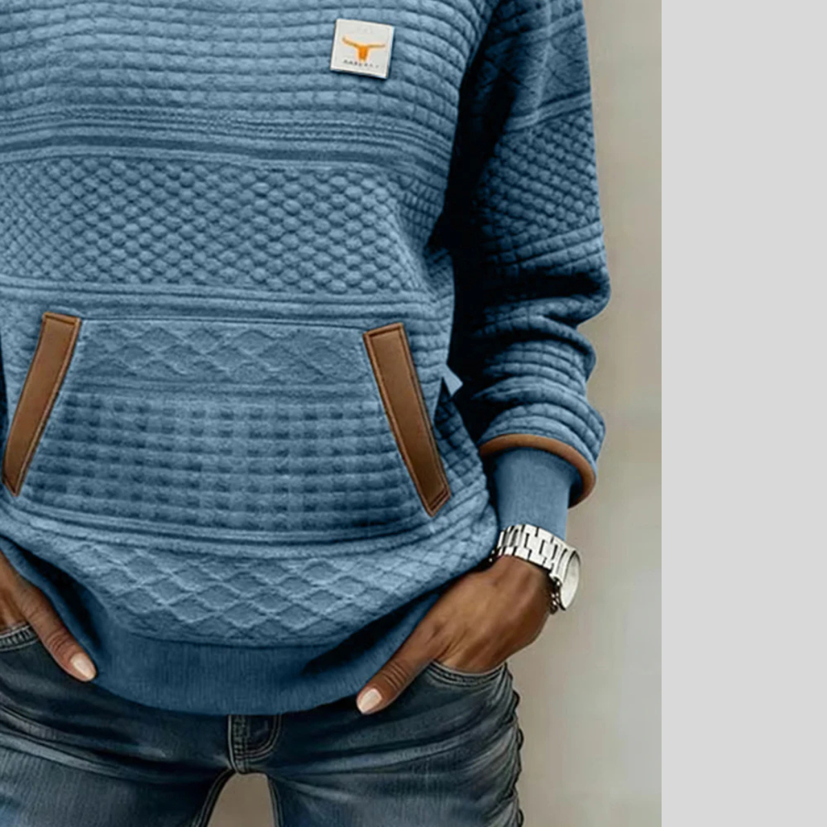 Noelle™ | Crew Neck Colour Block Sweatshirt