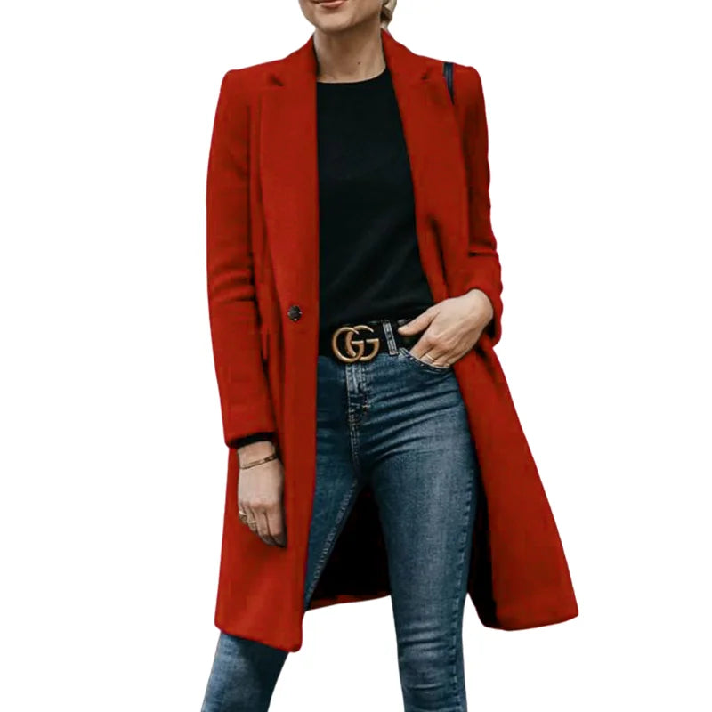 Autumn Trench Coat Women – Cozy Wool Blend for Stylish Layering