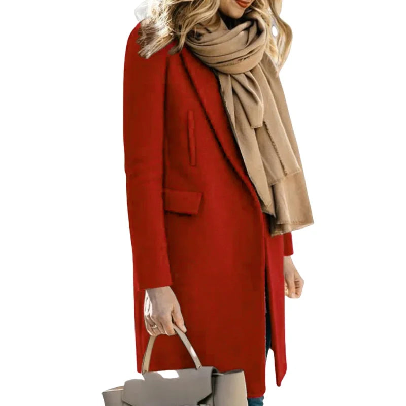 Autumn Trench Coat Women – Cozy Wool Blend for Stylish Layering