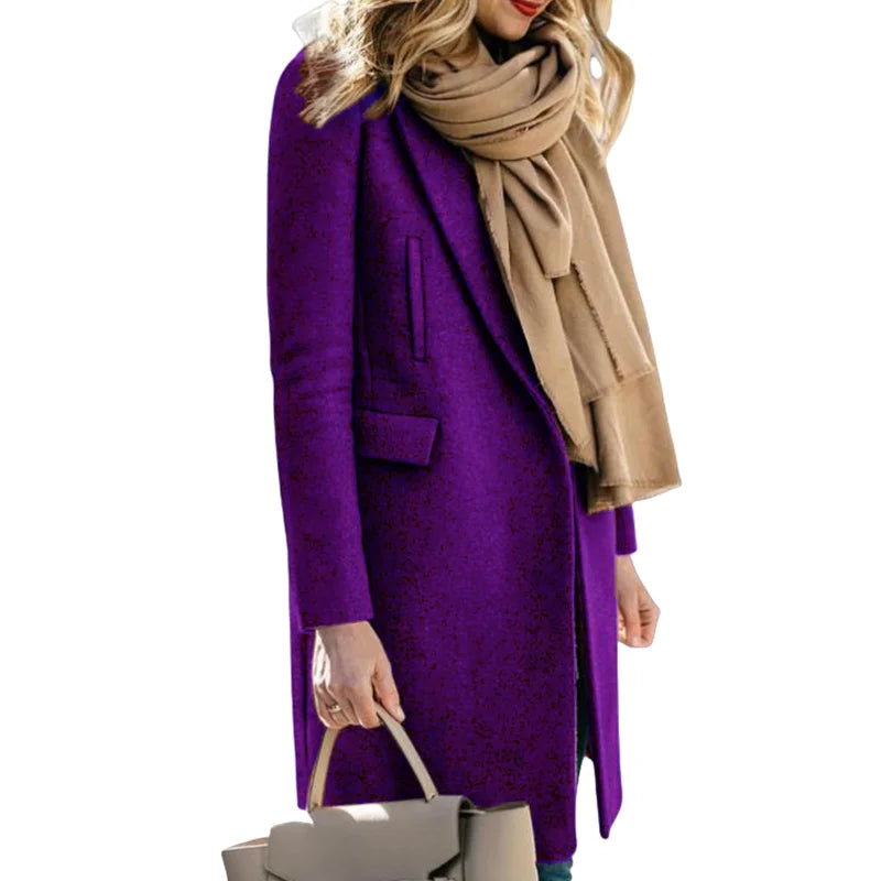 Autumn Trench Coat Women – Cozy Wool Blend for Stylish Layering