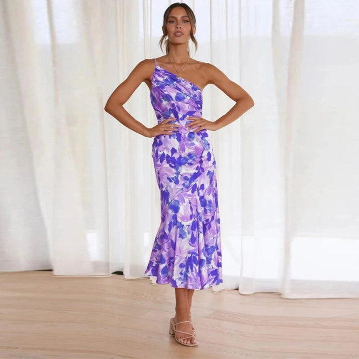 Laila | Floral Satin Dress