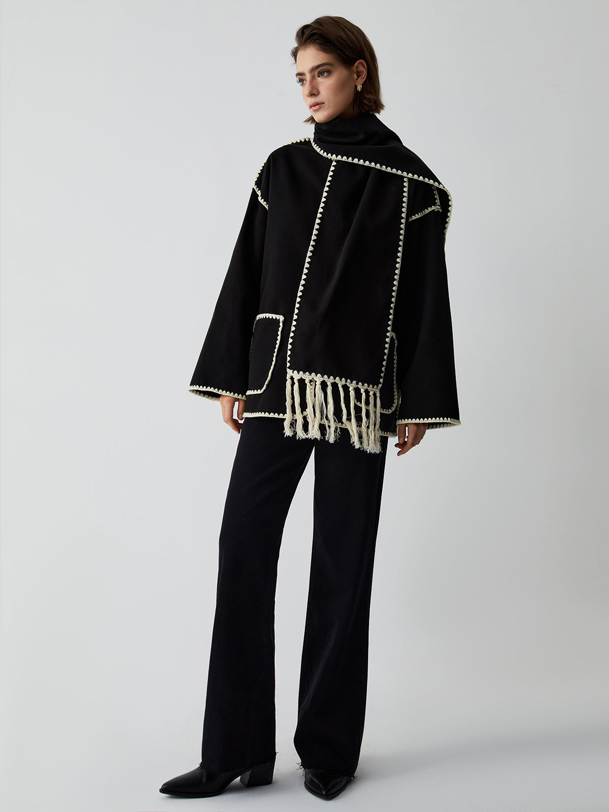 Women's Tailored Jacket with Matching Scarf