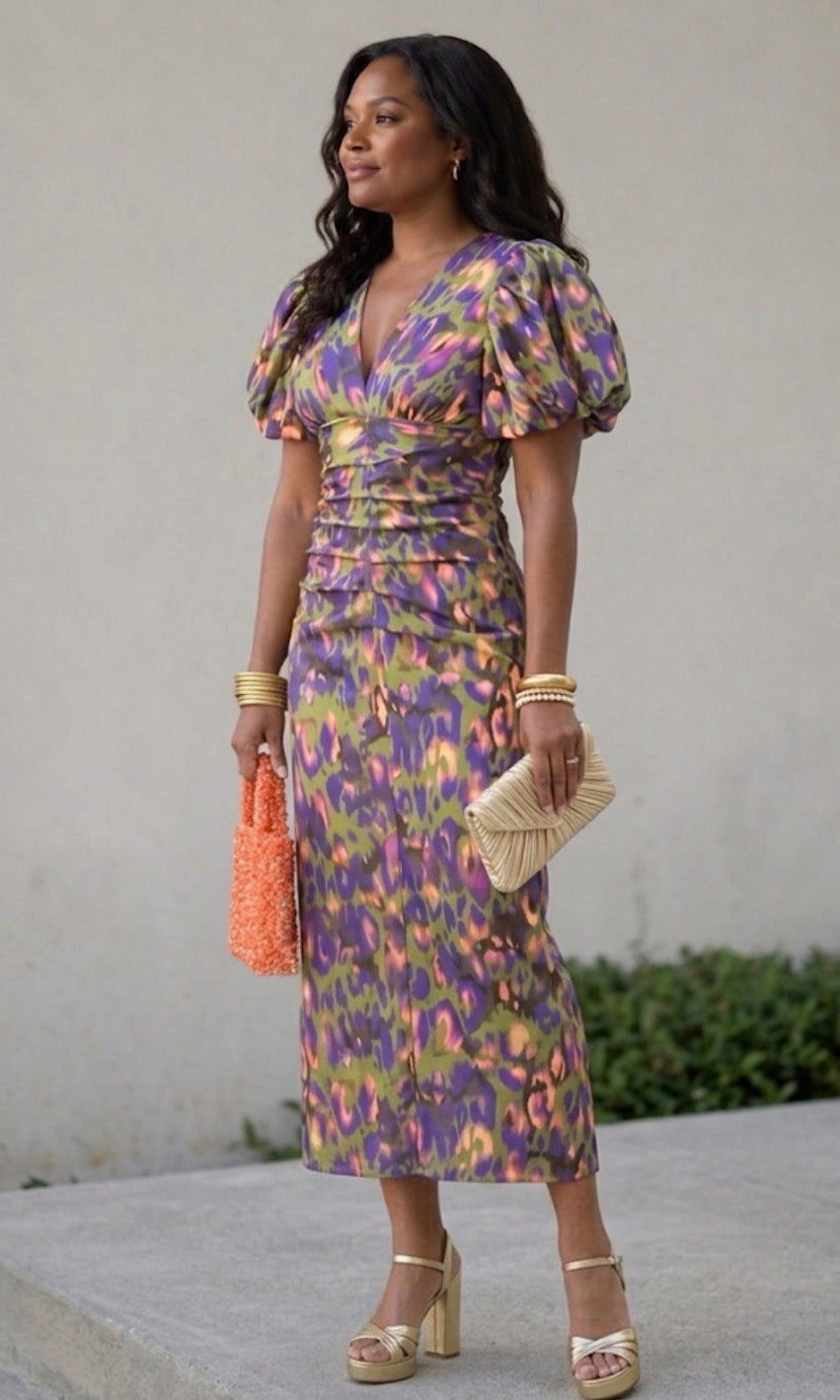 Scott & Allison™|Dress with Puff Sleeves