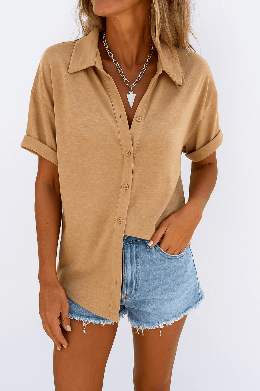 Lily - Effortless Short-Sleeve Button-Up Shirt