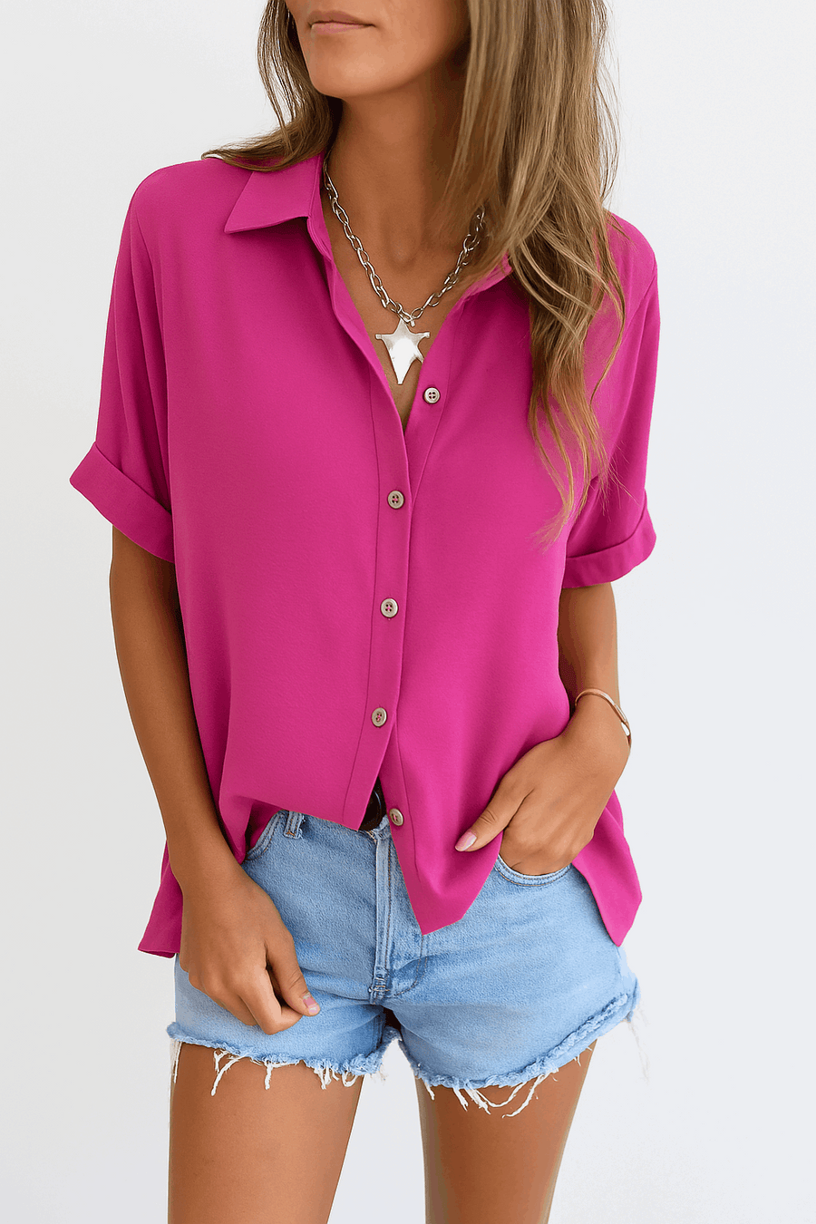 Lily - Effortless Short-Sleeve Button-Up Shirt