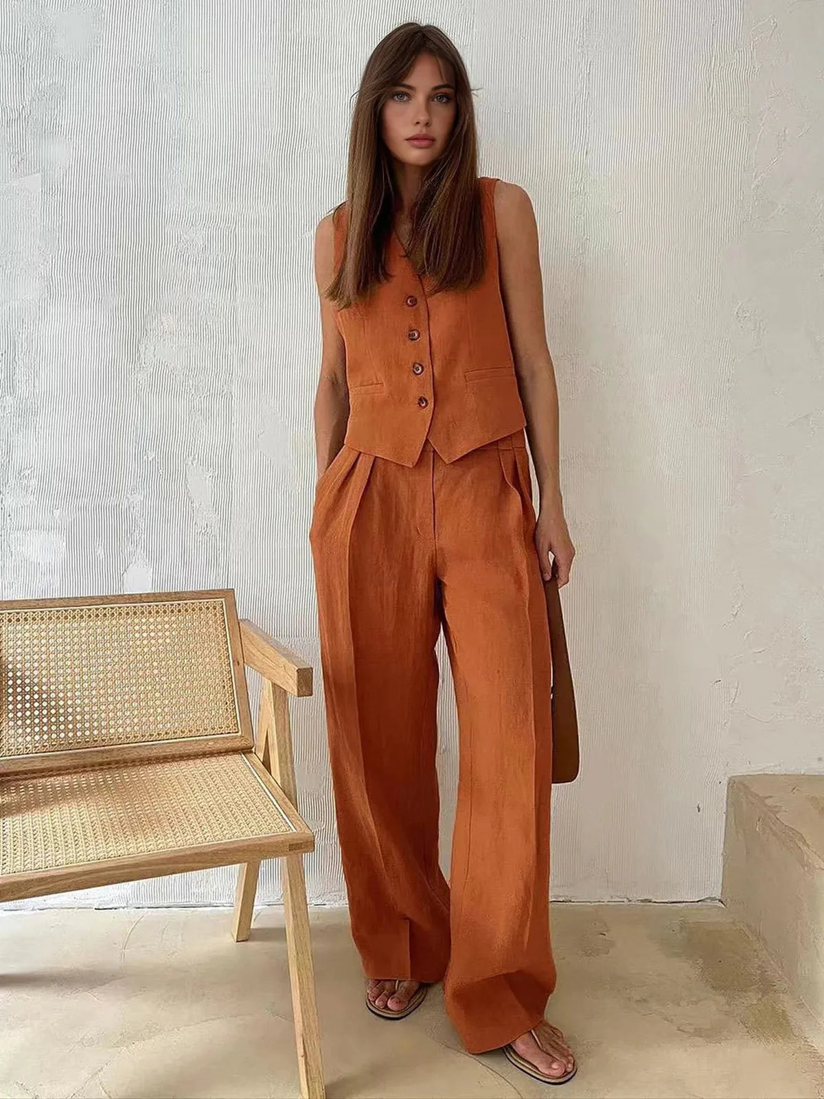 Cotton Linen Two-Piece Set