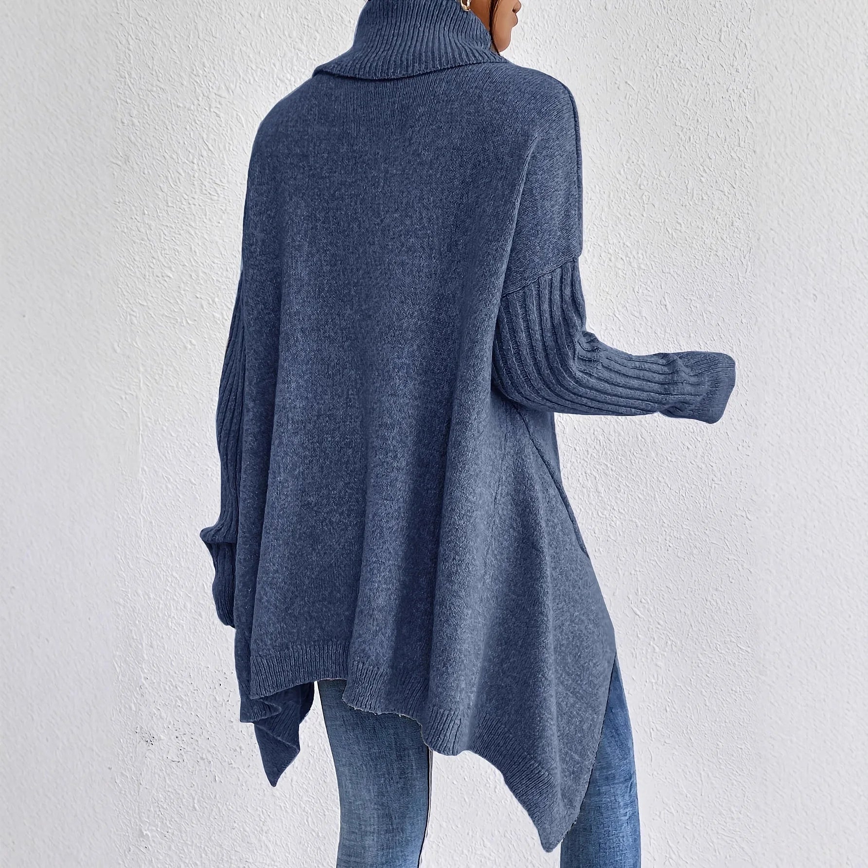 Cozy Oversized Cashmere Turtleneck Sweater for Women