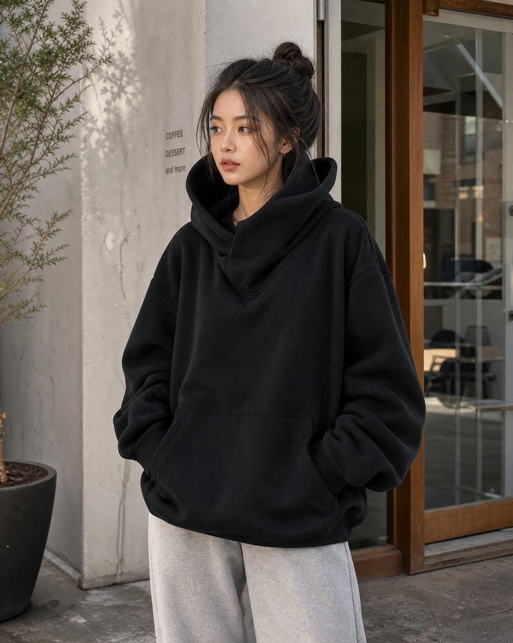 Oversized Women's turtleneck sweatshirt