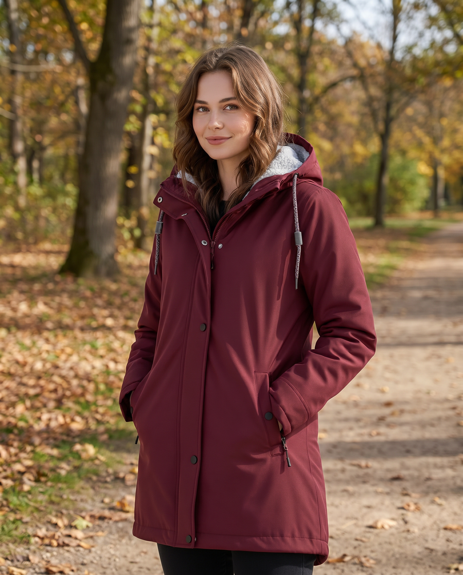 Cozy Sherpa-Lined Hooded Parka Jacket for Winter