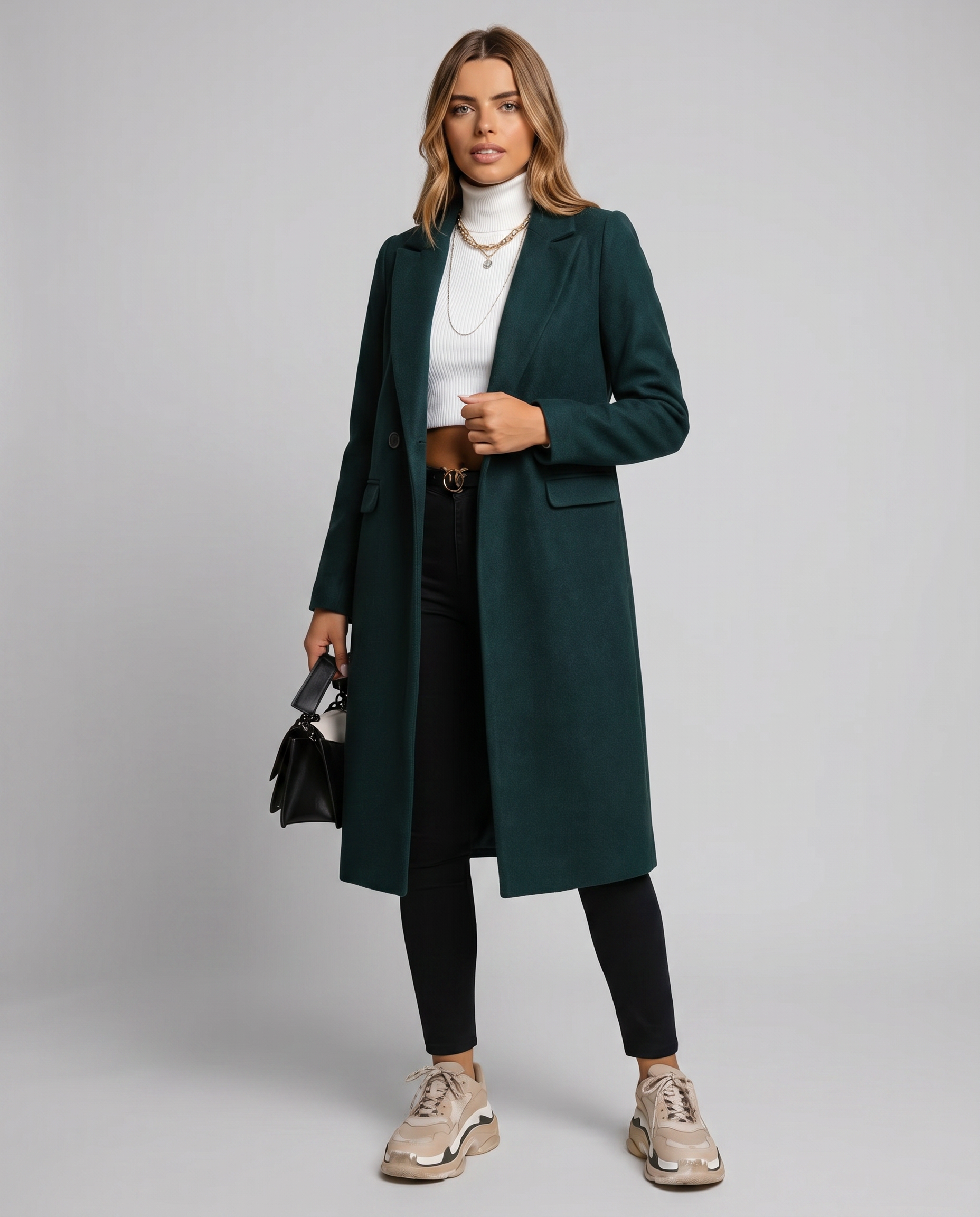 Short Classic Single-Breasted Trench Coat for Women