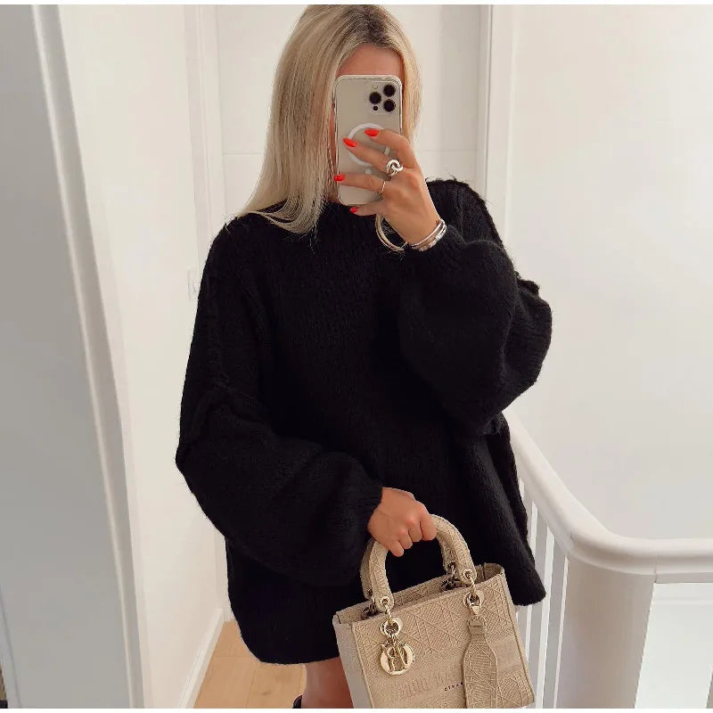 Women's Fluffy Oversized Knit Sweater