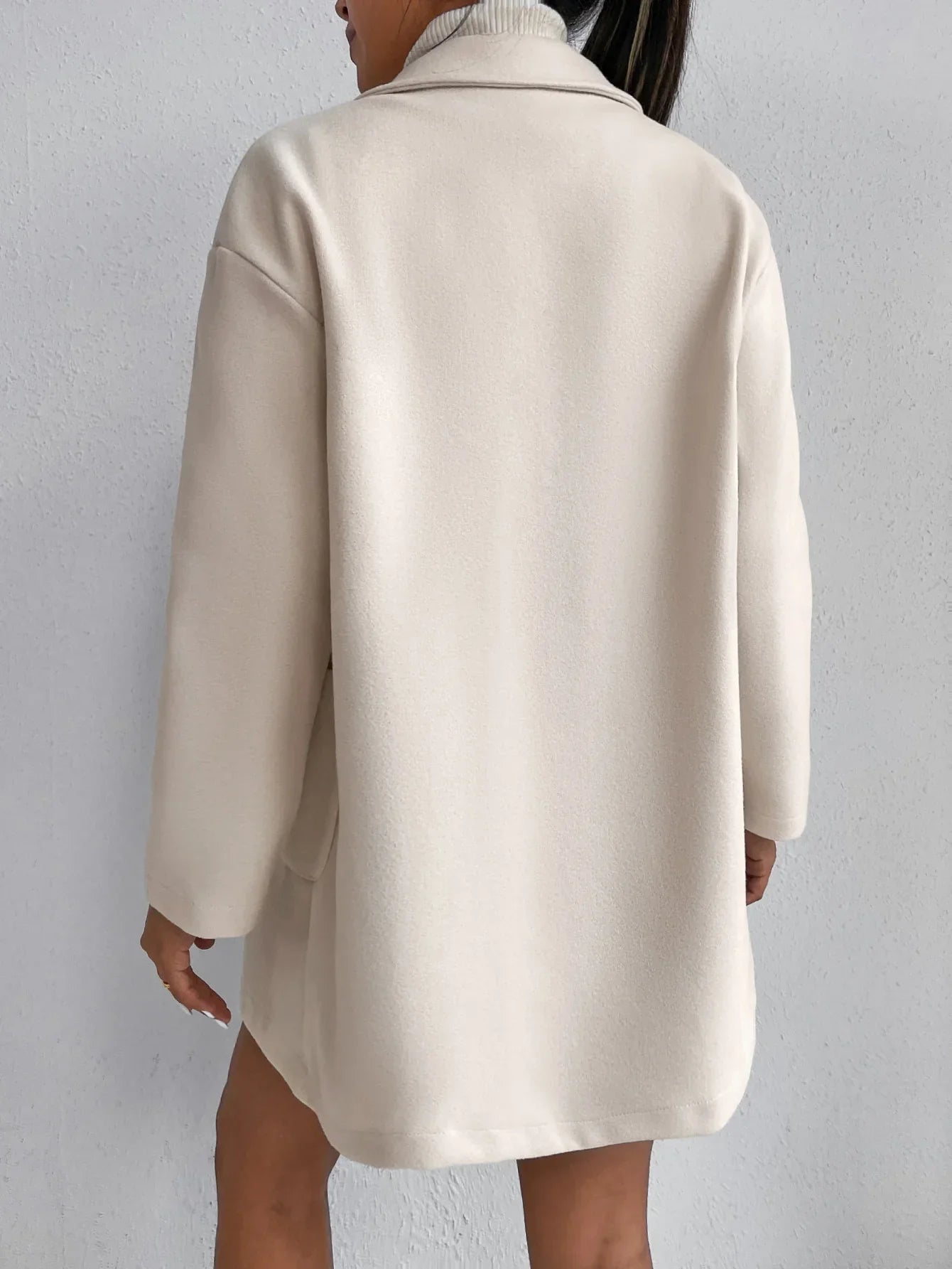 Korean-Style Wool Coat – Elegant Mid-Length Design for Chic Autumn & Winter Wear