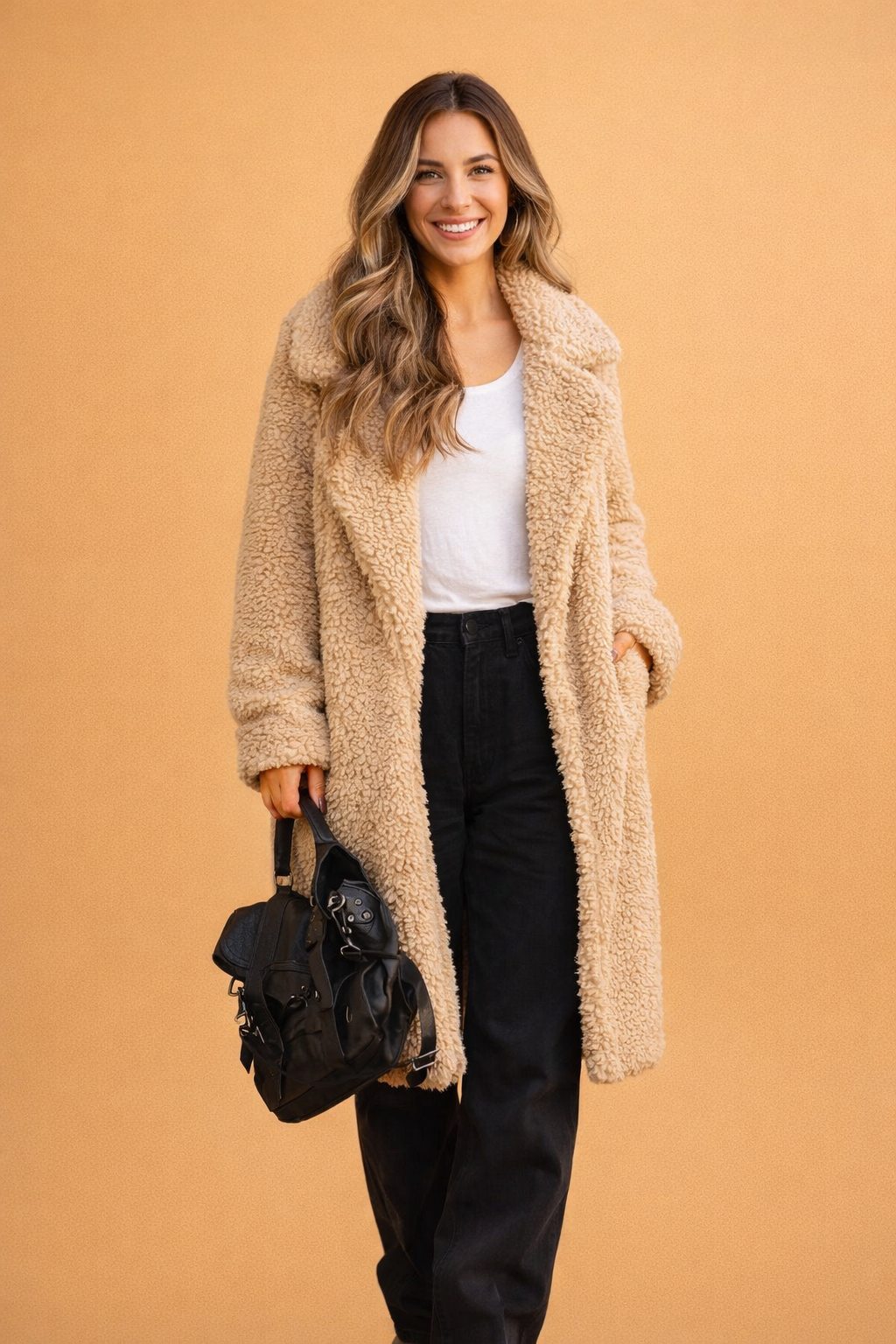 Relaxed Longline Minimalist Winter Coat for Women