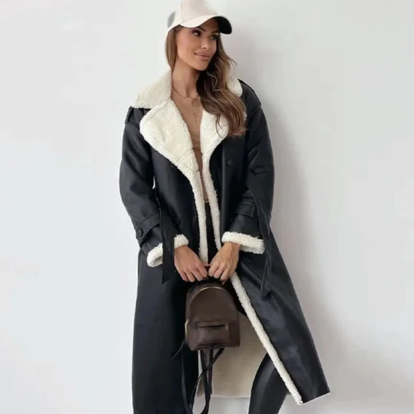Women's Long Coat Women with Fleece Lining