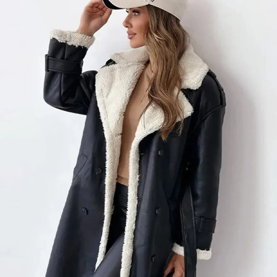 Women's Long Coat Women with Fleece Lining