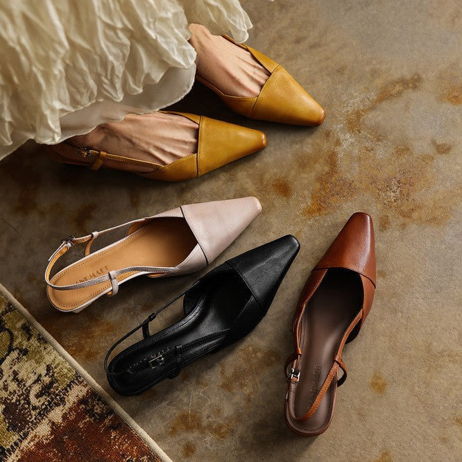 Serelle | Leather Slingback Heels