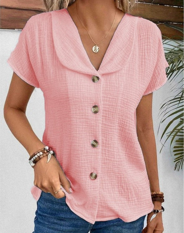 Jette | Top with Collar and Buttons